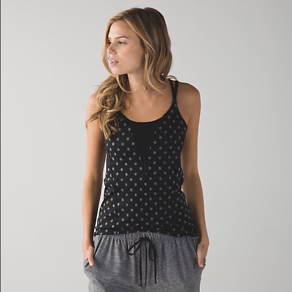 lululemon athletica Tops - Lululemon Exquisite Tank Ghost Dot Black Slate 8